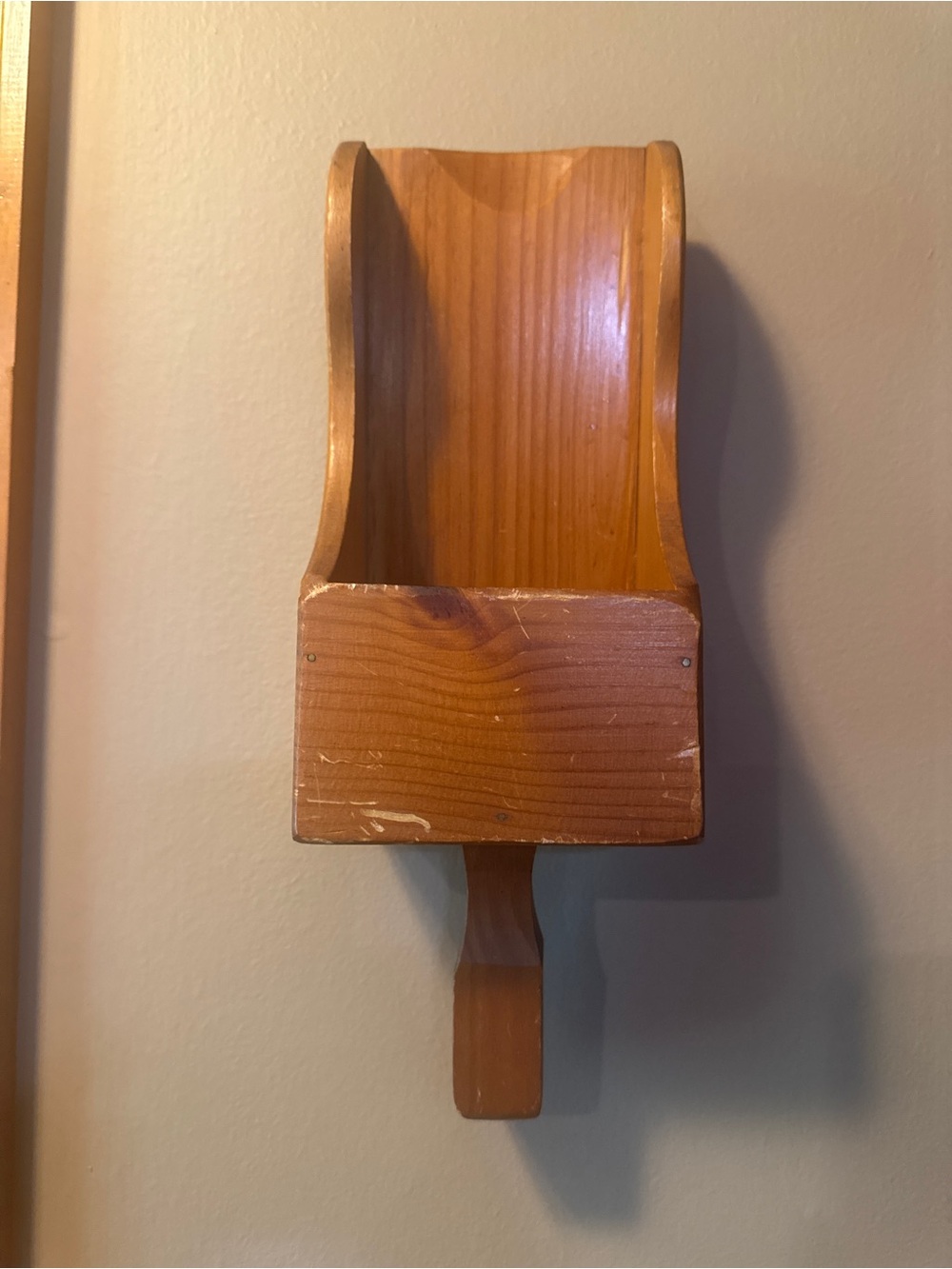 Wood Wall Pocket Shelf - Natural Brown